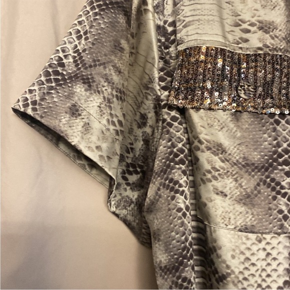 Le Superbe Snake Skin LE Jumpsuit Size 12 Color Cream/Gray/Brown - Picture 11 of 11